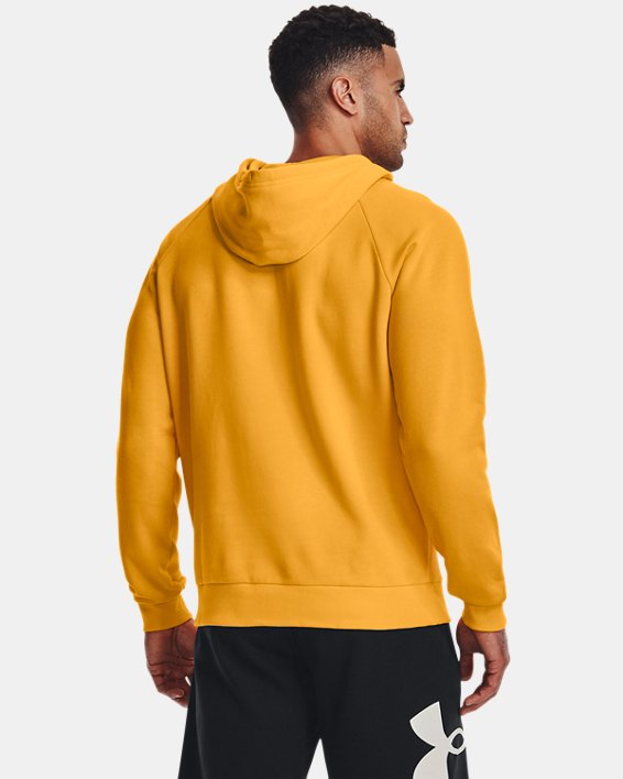 Sweat à capuche UA Rival Fleece Big Logo pour homme, Yellow, pdpMainDesktop image number 1